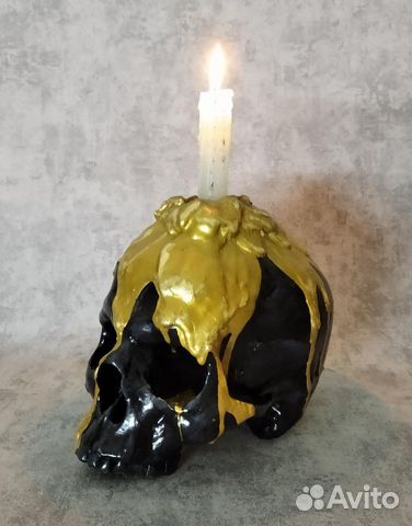 Скульптура, череп - подсвечник