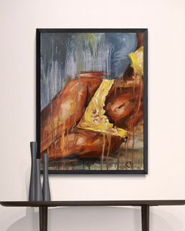 Картина маслом на холсте интерьерная женщина ню