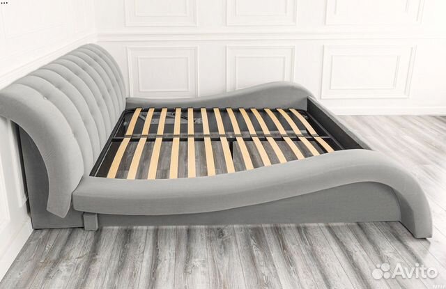 Кровать 160х200 серый велюр Мадрид