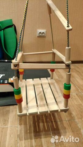 Качель деревянная, подвесная