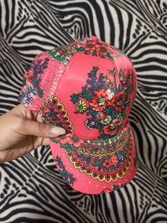 Бейсболка кепка, стильная, яркая, хохлома