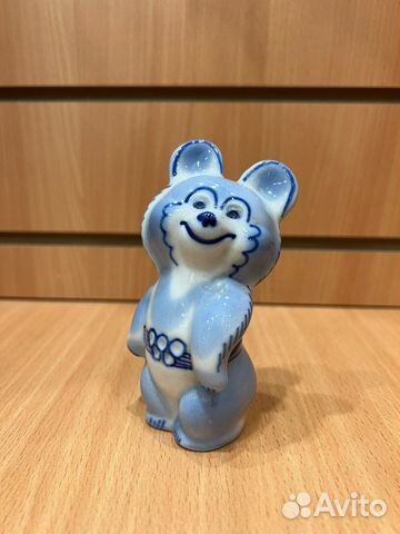 Олимпийский Мишка 1980 фарфор/гжель