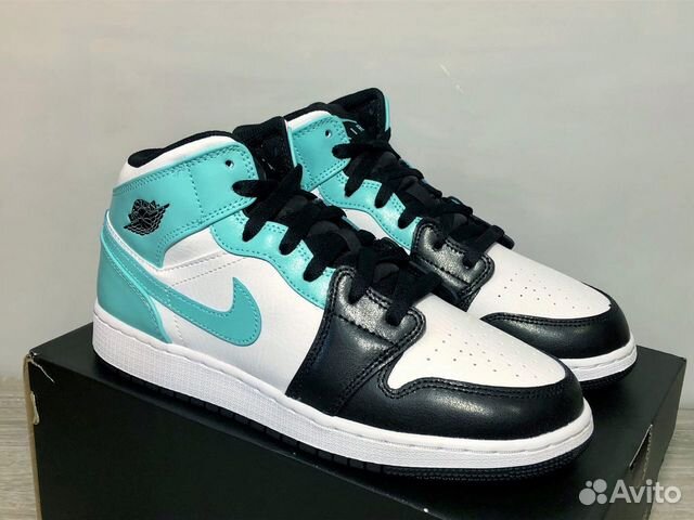 6us Air Jordan 1 Mid Green Blue Tropical Twist