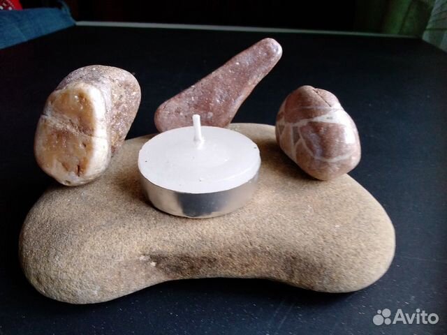 Подсвечник натуральный камень