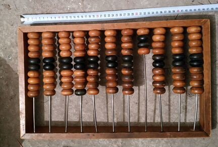 Счеты деревянные 45x27см СССР и 22x14см Линейка