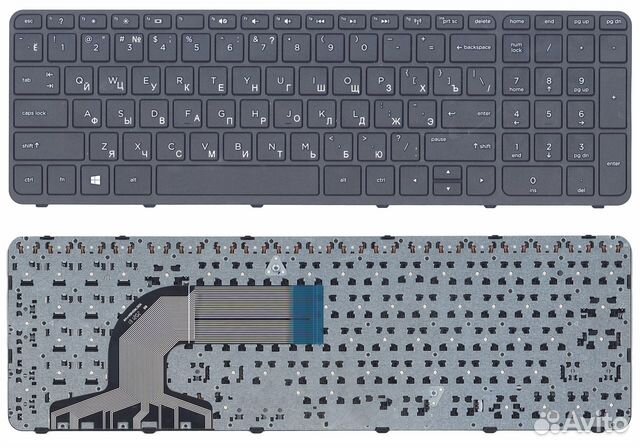 Клавиатура HP Pavilion 15-e черная с рамкой
