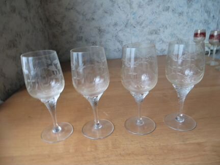 Фужеры богемское стекло и хрусталь. 70-х г.г