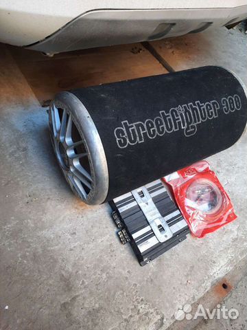 Сабвуфер, усилитель + комплект проводов