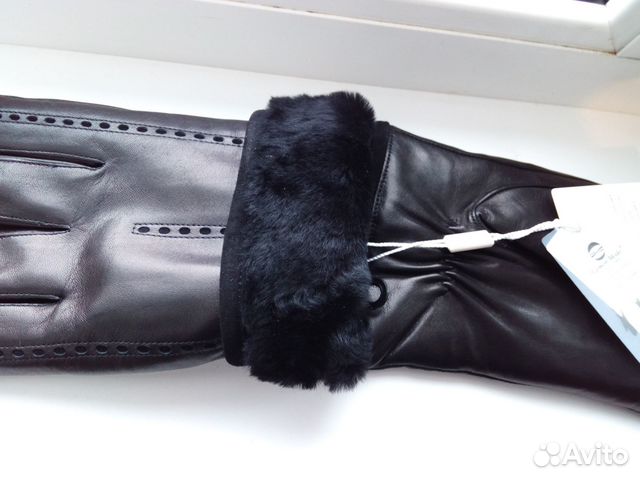 Мужские зимние кожаные перчатки 