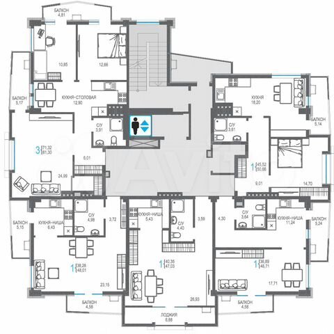 3-к. апартаменты, 81,3 м², 4/8 эт.