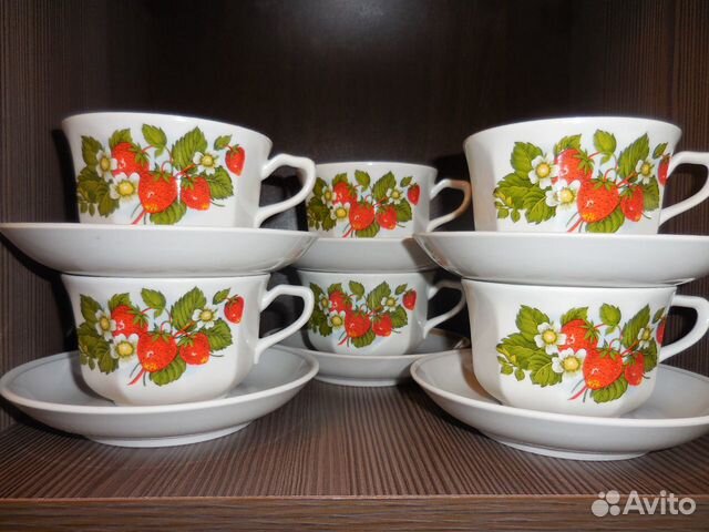 Фарфоровый Качественный Чайный Сервиз на 6 Персон