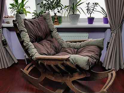 Кресло качалка из фанеры "Комфорт тёмное"
