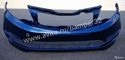 Киа Рио бампер передний синий 2015-2017