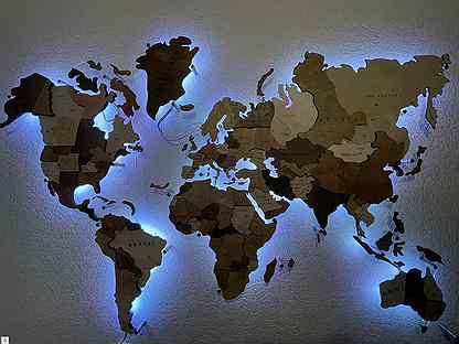 Карта мира из дерев