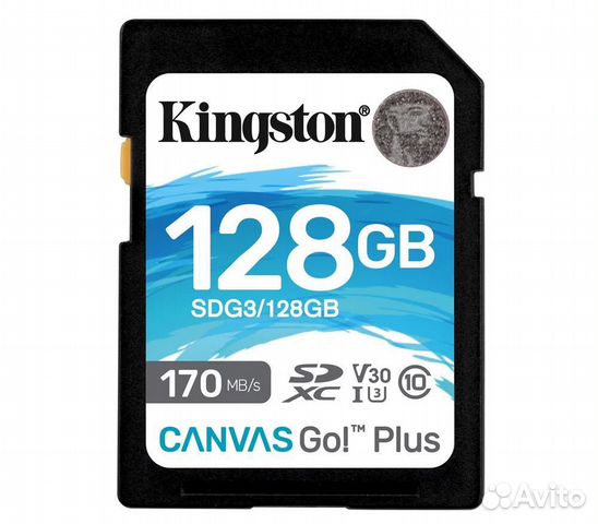 Kingston sdxc 128Gb Canvas Go Plus UHS-I U3 V30