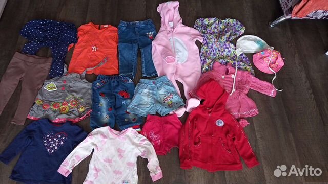 Вещи пакетом для девочки от 80 до 92 размера