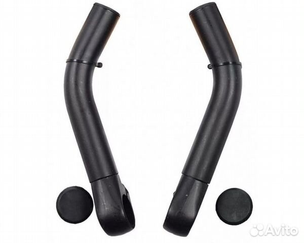 Рога удлиненные с логотипом (пара) черные, алюм, 2