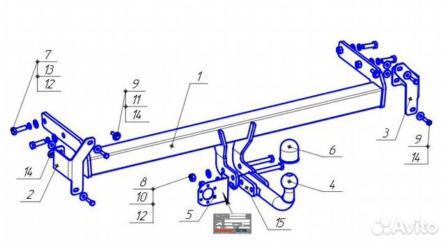 Фаркоп Киа (Kia) Sportage IV рестайл 2018- арт. 42