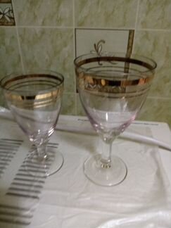 Фужеры, рюмки из цветного стекла СССР