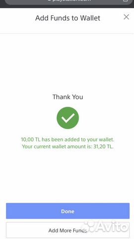 Пополнение кошелька PSN PsStore Турция