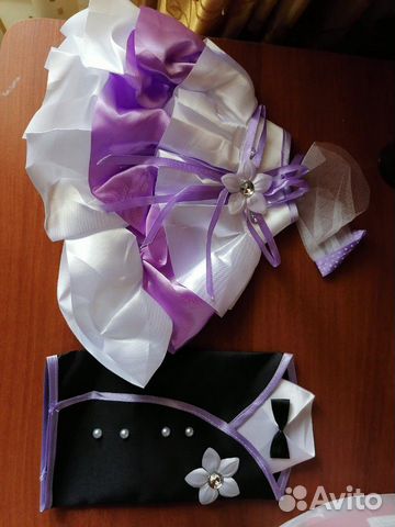 Свадебное украшение на бутылки