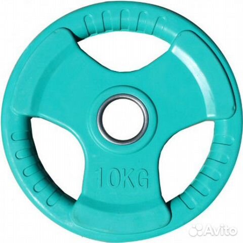 Диск для штанги обрезиненный цветной 10 кг. D-51