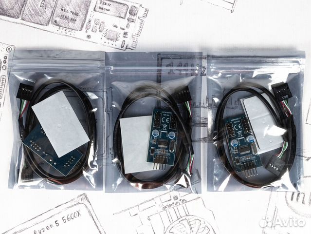 USB-разветвитель для материнской платы на 2x 9 pin