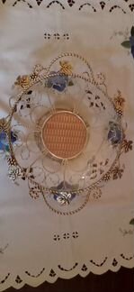 Ваза для фруктов на ножке стекло