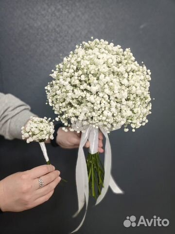 Свадебный букет из гипсофилы