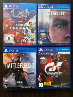 Sony PS4 Slim / 1Tb / 2 контроллера / 4 игры