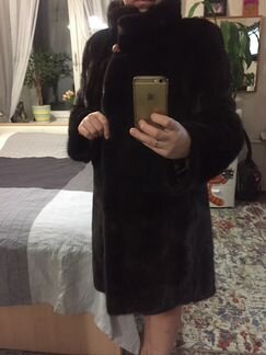 Шуба норковая Saga Mink, воротник стойка