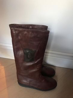 Зимние кожаные сапоги на натуральном меху