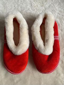 Женские тапочки из меха чувяки бабуши чуни красные