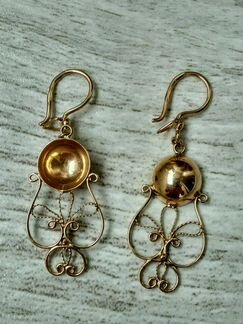 Советские золотые серьги 583 пробы