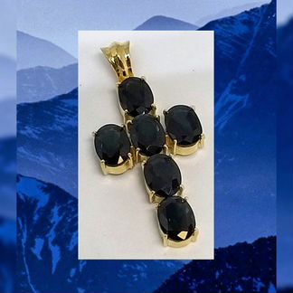 Золотой крест с сапфирами