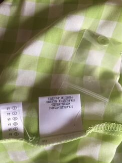 Блузка летняя в клетку зеленая