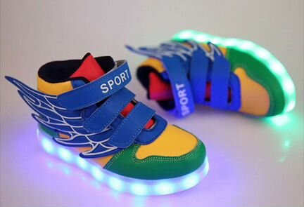 Кроссовки с LED подсветкой, 25 - 34 размеры, 11 ре