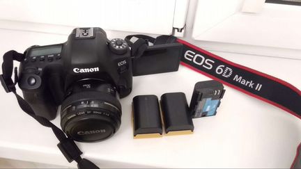 Canon 6d mark 2 + 50mm 1.4 + 3 акб