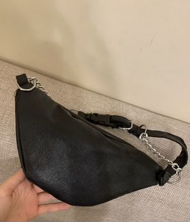 Сумка поясная на пояс экокожа черная