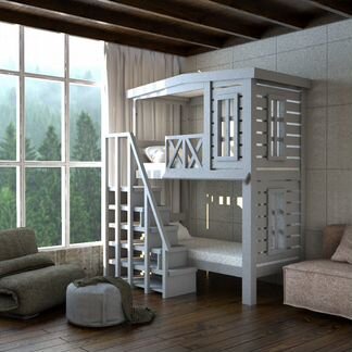 Кровать двухъярусная домик Лолипупс-G3-S-2-LsP4