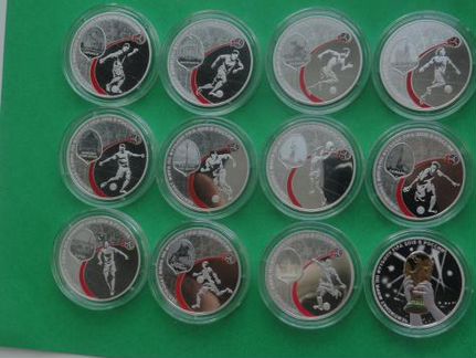 Чемпионат мира по футболу 2018. Комплект 12 монет