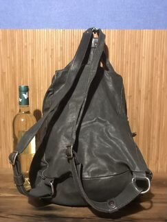 Рюкзак кожаный женский. Большой серый