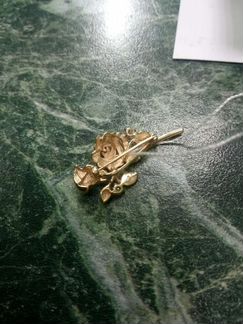 Брошка розы золото 585 пр