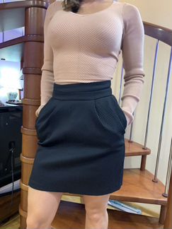 Юбка черная бежевая