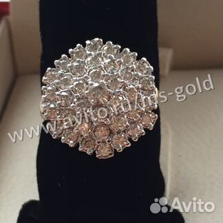 Золотое кольцо с бриллиантами 1.8кт