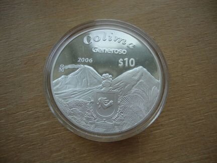 Мексика 10 песо 2006 Чьяпас и Колима Вулкан 2шт