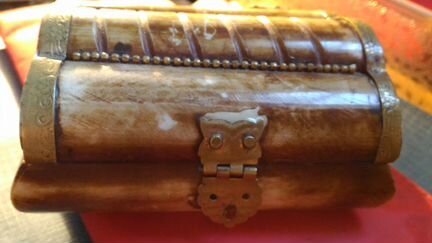 Шкатулка из кости винтаж, рог из кости