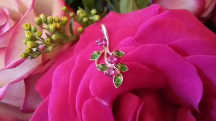 Подвеска из красного золота 585 + цепочка золотая