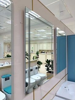 Зеркало 100х80 в ванну с сенсором на зеркале Неон2