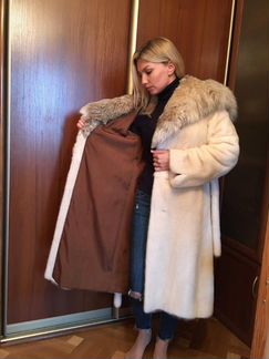 Шуба норковая с рысью шикарная